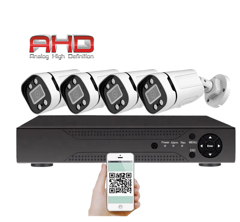 4 kamerov AHD set AHD WN4-59E s mic. 5Mpx