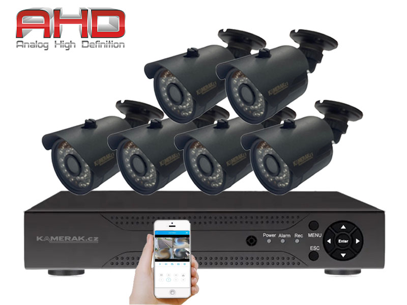 6 kamerov systm AHD WN6-58E s mic 5Mpx