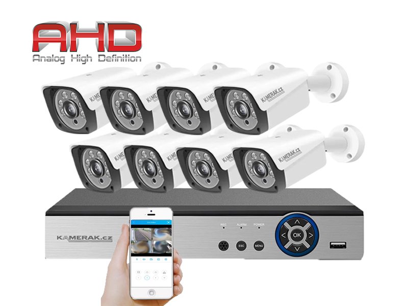 8 kamerov systm AHD HE8-55E 5Mpx