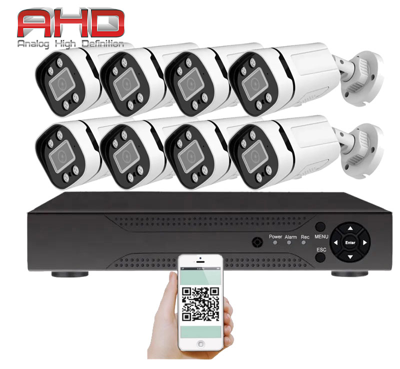 8 kamerov AHD set AHD WN8-59E s mic. 5Mpx