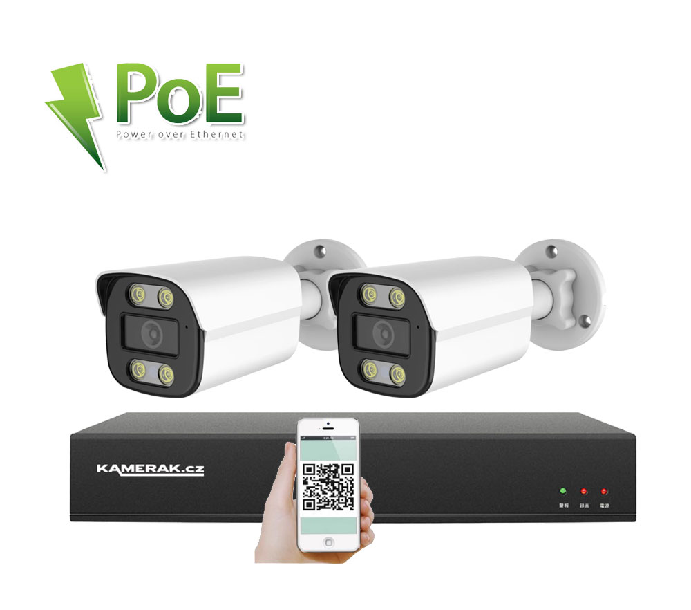 2 kamerov  systm PoE IP XM-214B 4MPx