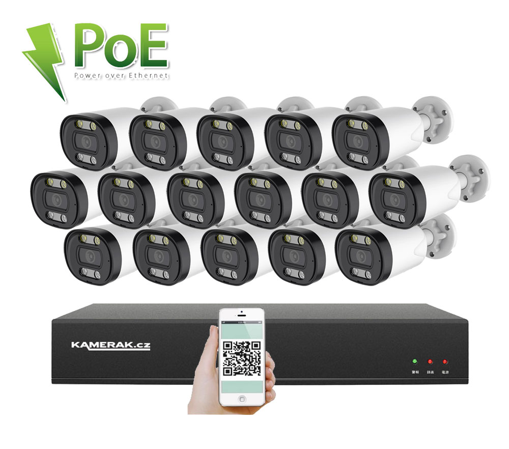 16 kamerov  systm PoE IP XM-1613B 4MPx