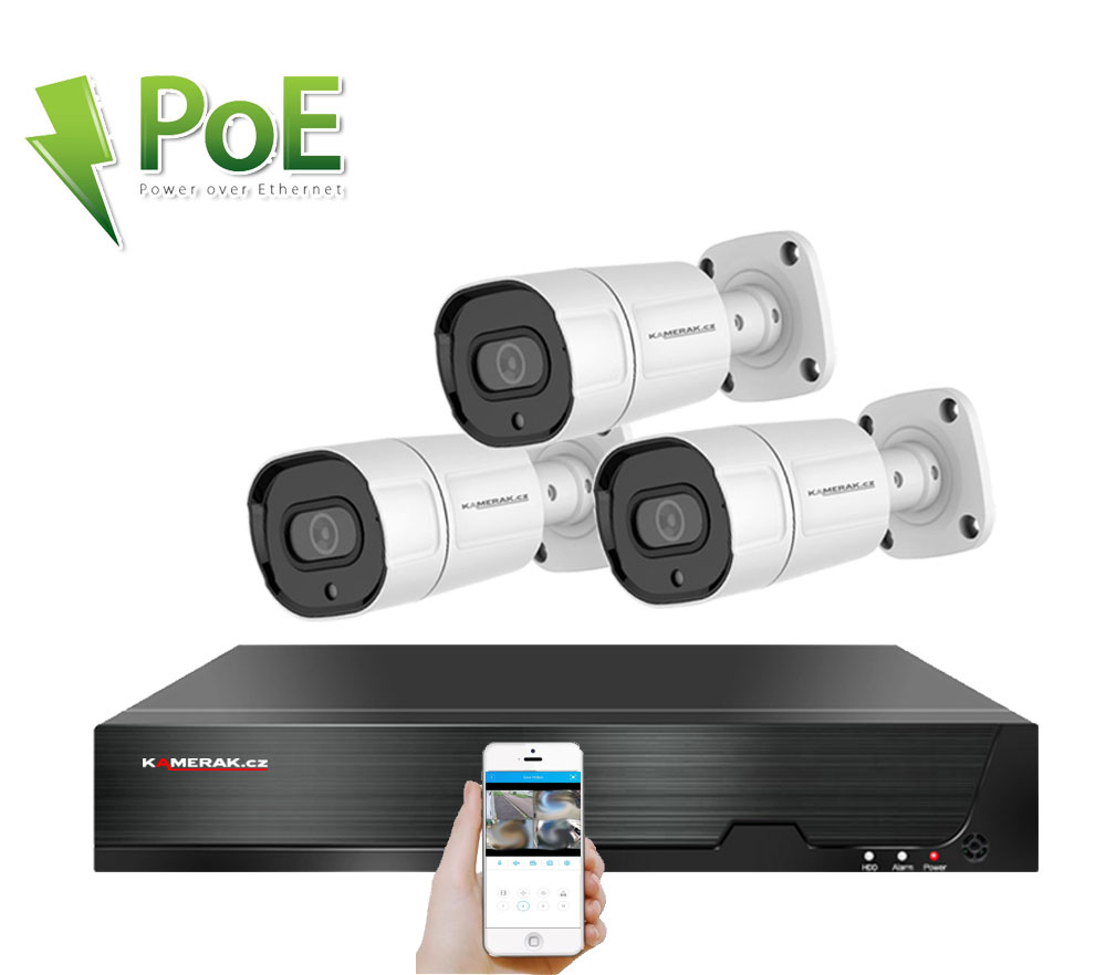 3 kamerov systm PoE IP XM-308B 4Mpx