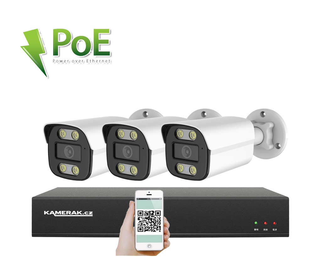 3 kamerový  systém PoE IP XM-314B 4MPx