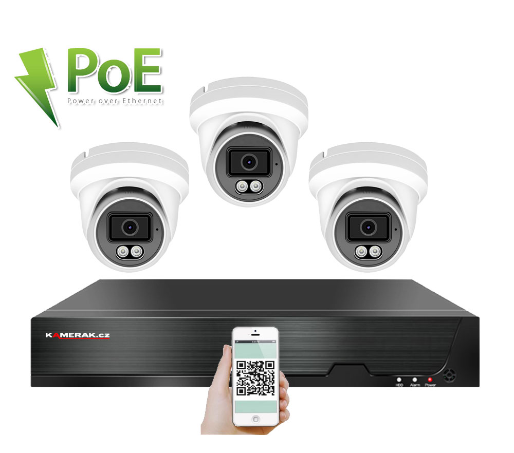 3 kamerov IP systm 4K PoE IP XM-309D 8MPx 