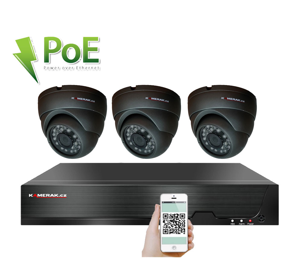 4K 3 kamerov systm PoE IP XM-311D 8MPx