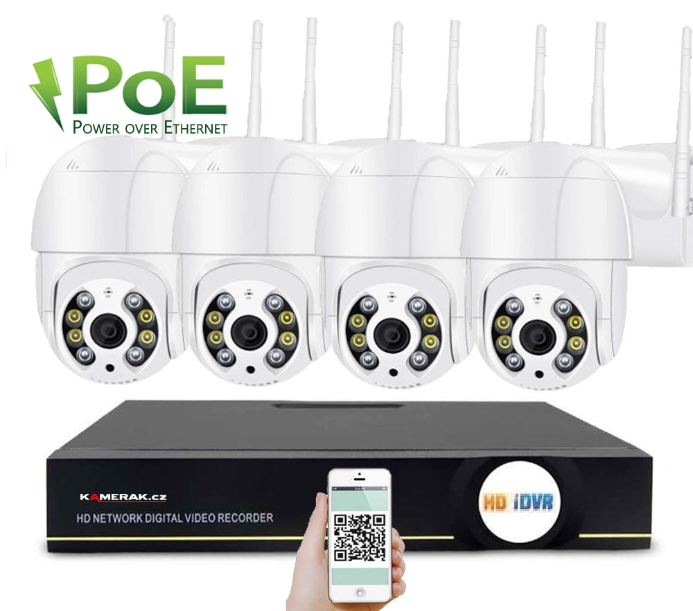 4 kamerov systm PoE IP XM-PTZ-238A Ai 2Mpx