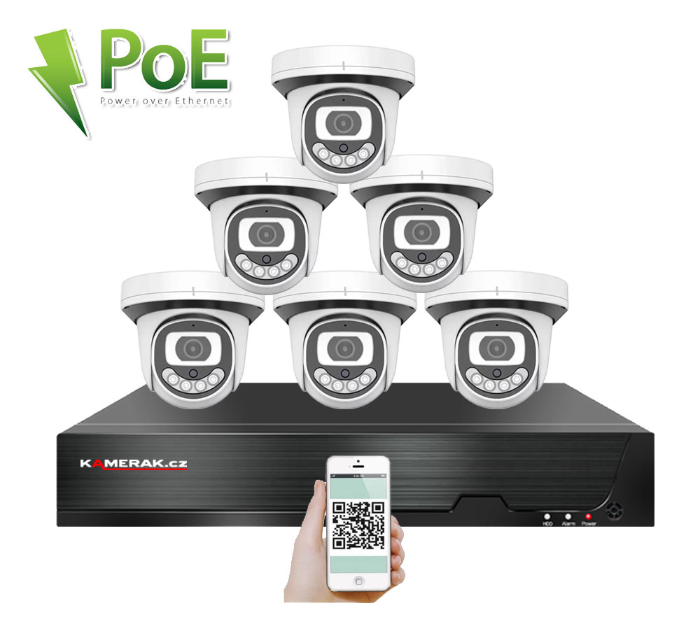 6 kamerov systm PoE IP XM-612A 3Mpx