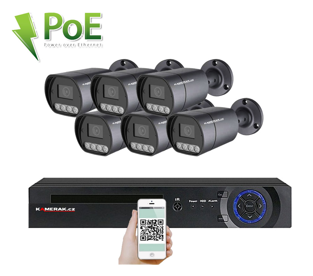 6 kamerový systém PoE IP XM-610B 4MPx