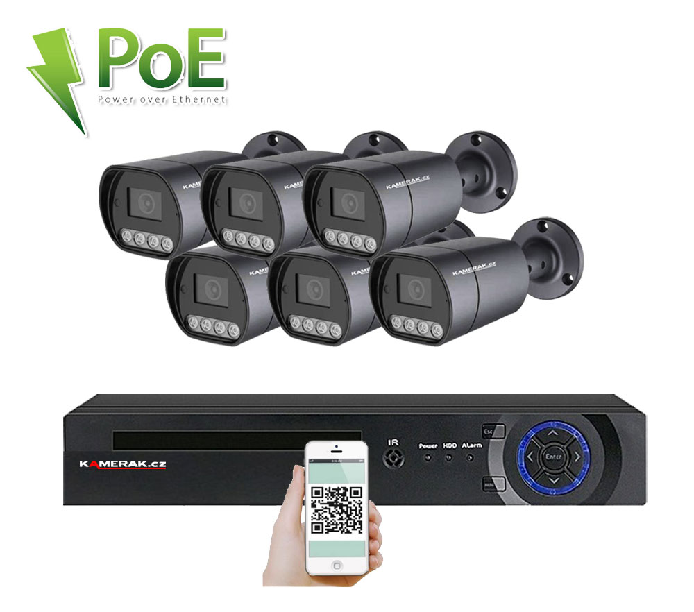 6 kamerov systm PoE IP XM-610B 4MPx