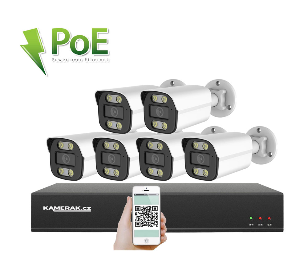 6 kamerový systém PoE IP XM-614B 4MPx