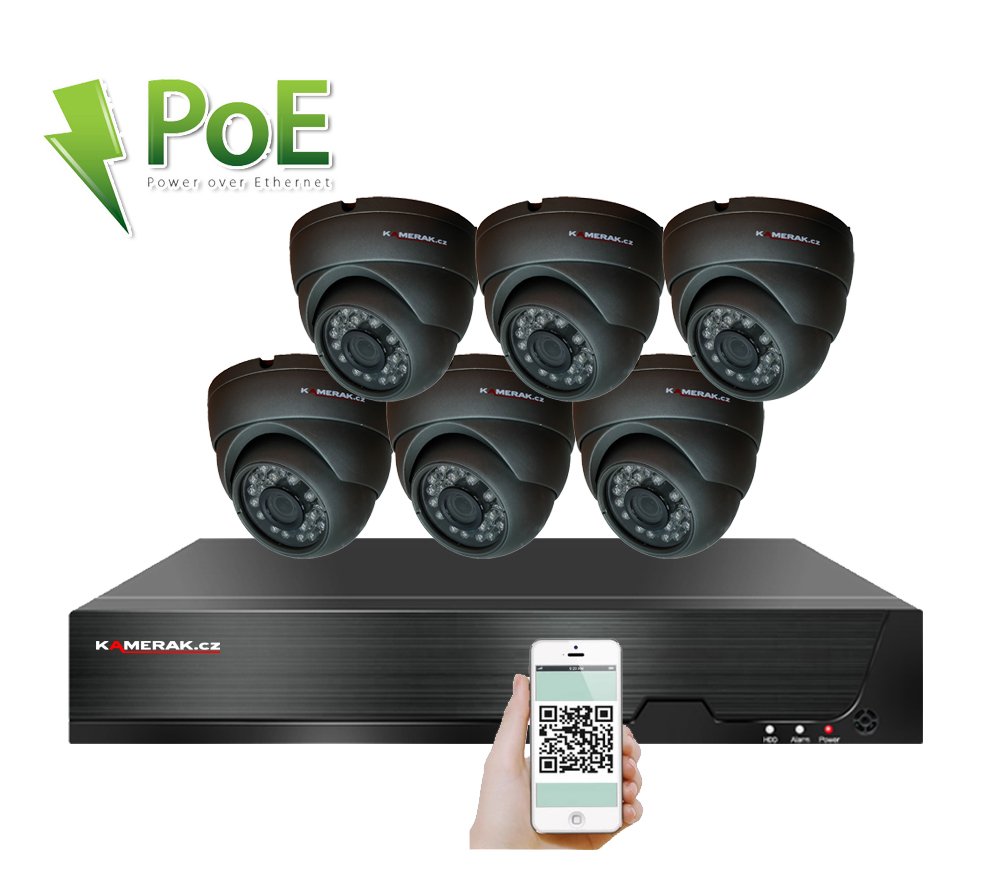 6 kamerov systm PoE IP XM-611D 8MPx