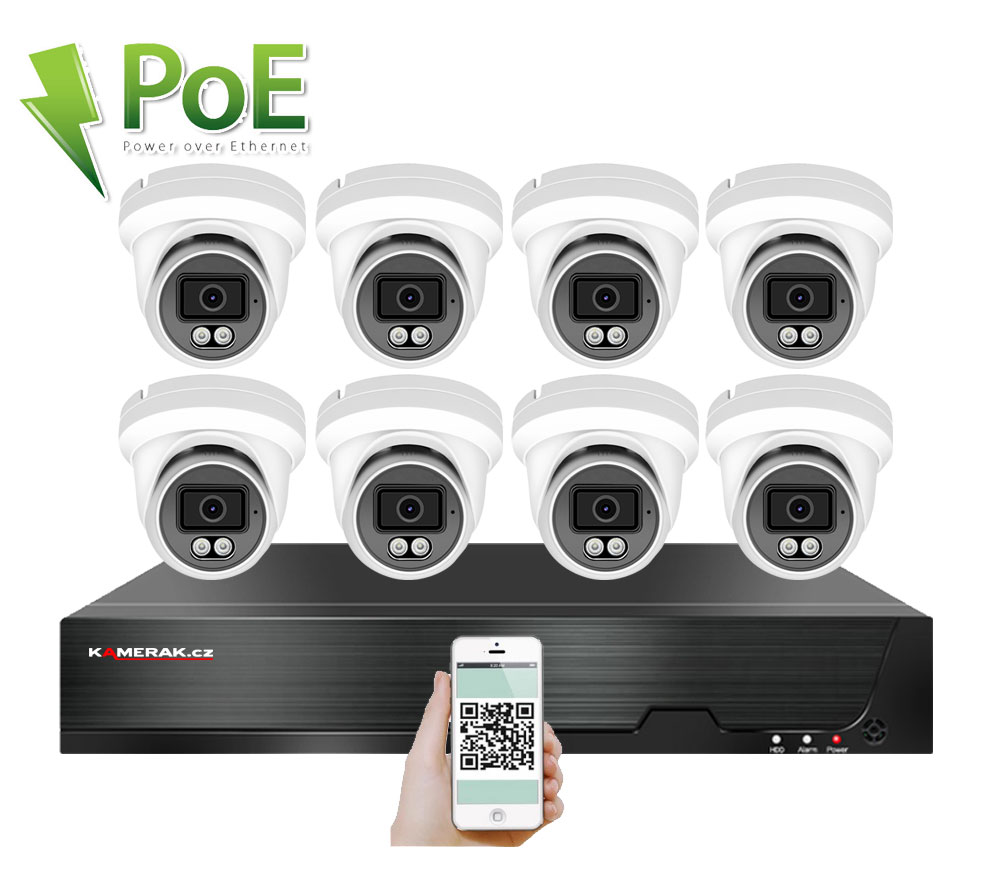 8 kamerový systém PoE IP XM-809B 4MPx