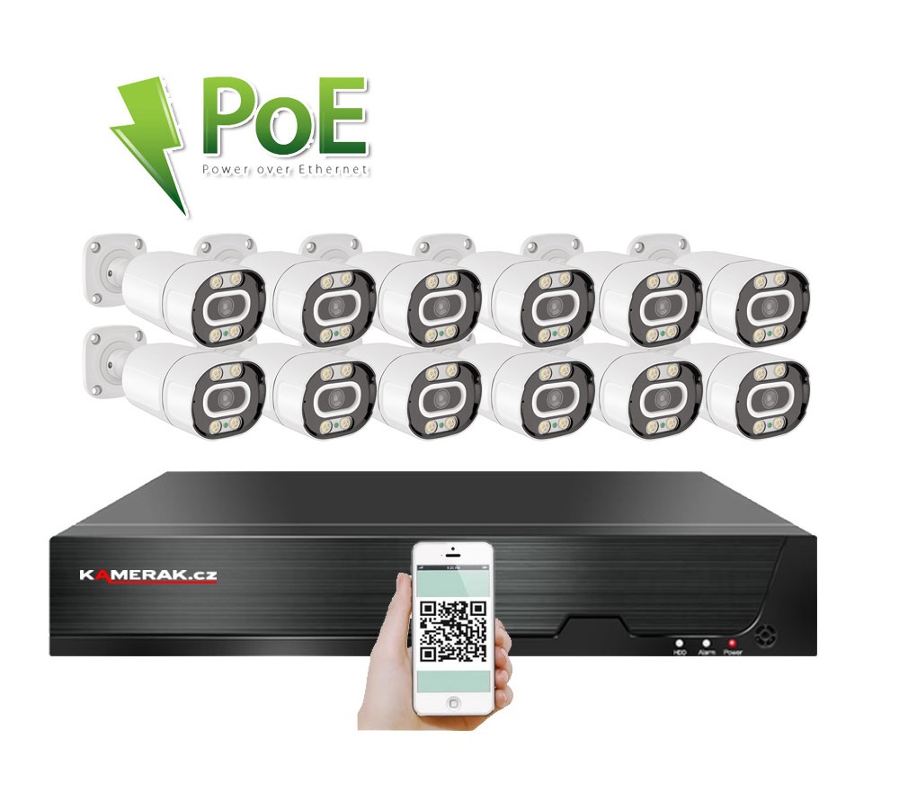 12 kamerov  systm PoE IP XM-1203A 4Mpx