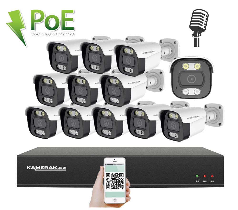 12 kamerov systm PoE IP XM-1214D 8MPx