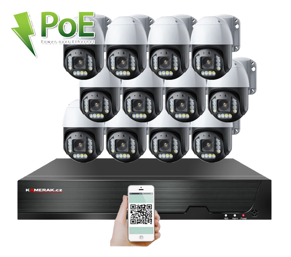 12 kamerov systm PoE XM-PTZ-1220D 8Mpx