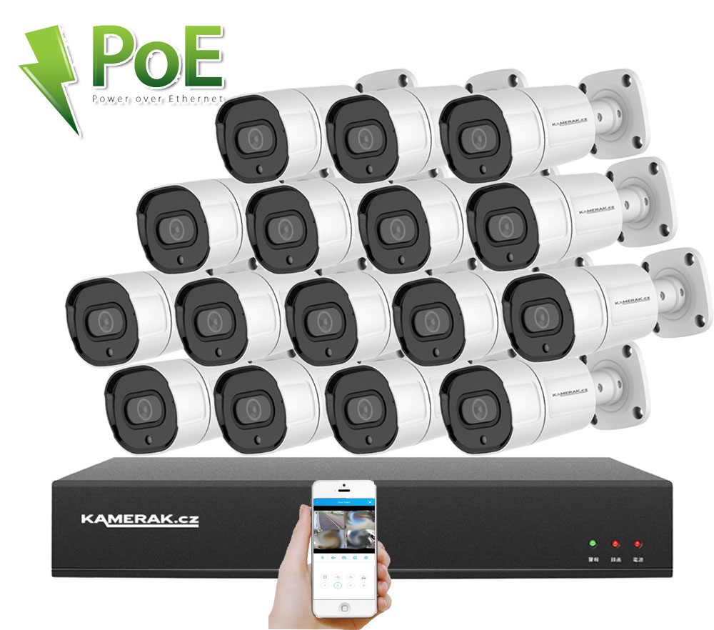 16 kamerov systm PoE IP XM-1608B 4MPx
