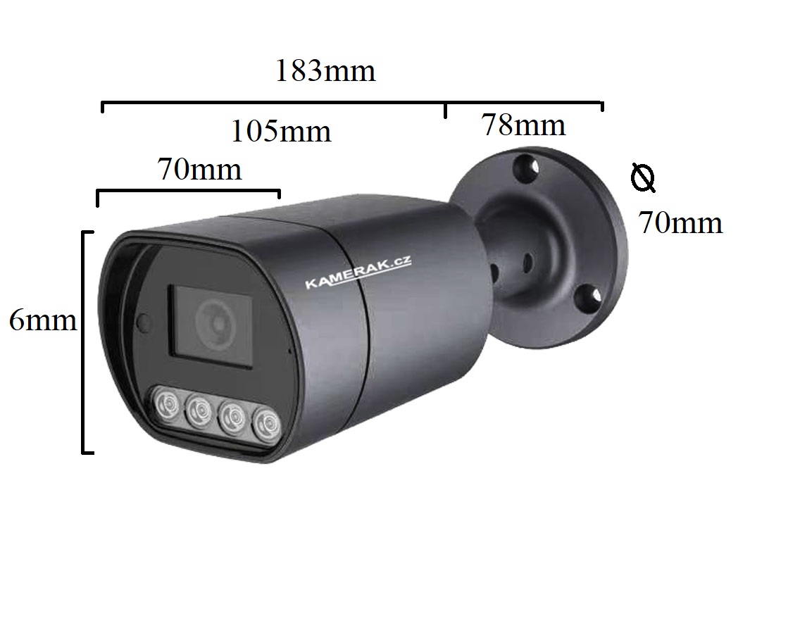 IP kamera  nabídne záznam ve 4MPx rozlišení