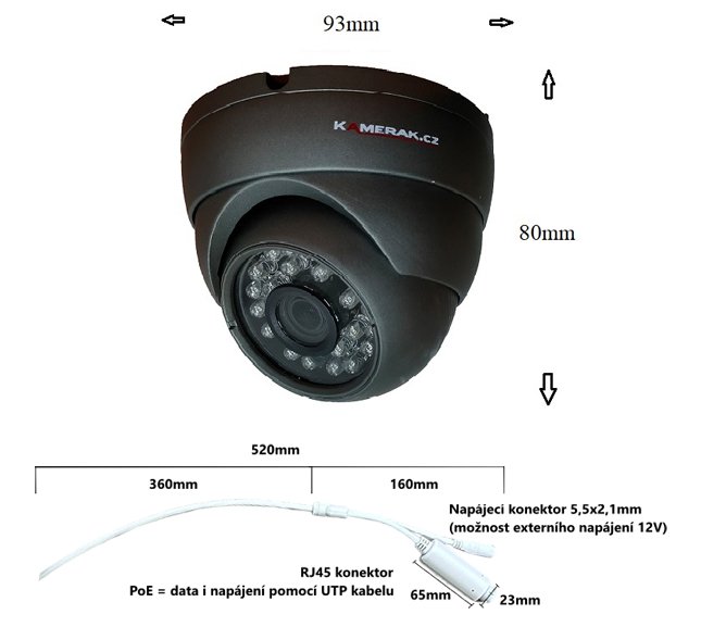 PoE IP kamera 4MPx
