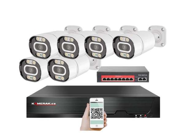 6 kamerov IP systm IP XM-603B-Ext. 4MPx s externm PoE napjenm