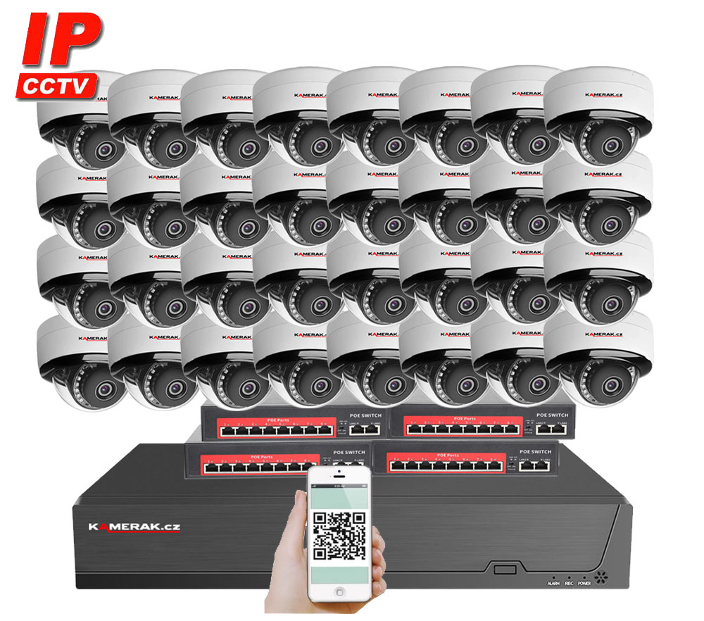 32 kamerov IP systm IP XM-3205B-Ext. 4MPx s externm PoE napjenm