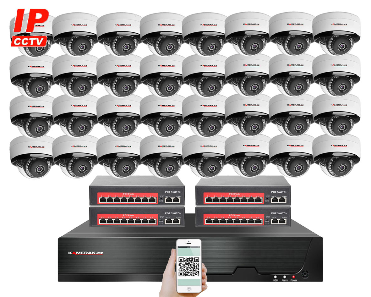 32 kamerov IP systm IP XM-3205D-Ext. 8MPx s externm PoE napjenm