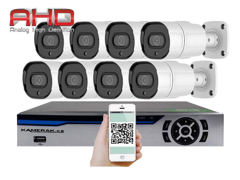 8 kamerový systém AHD HE8-63E 5Mpx
