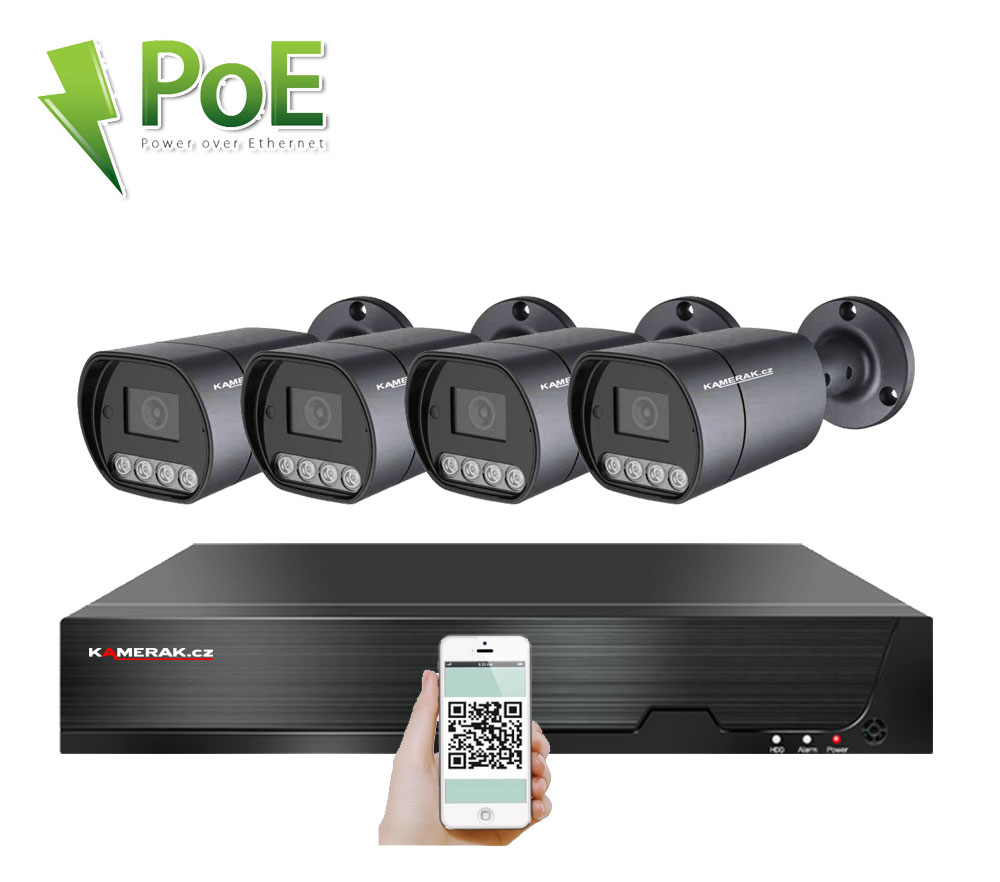 4 kamerov systm PoE IP XM-410D 8MPx