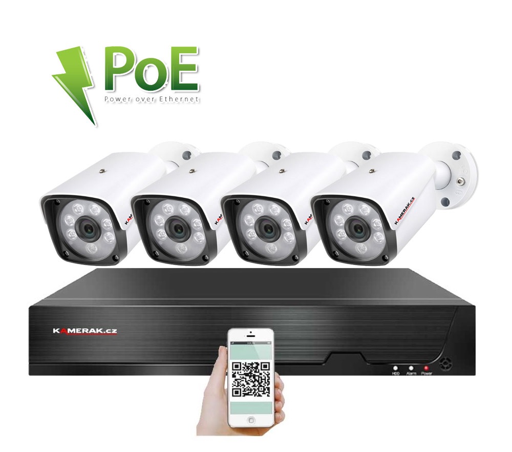 4 kamerový systém PoE IP XM-401D 8MPx