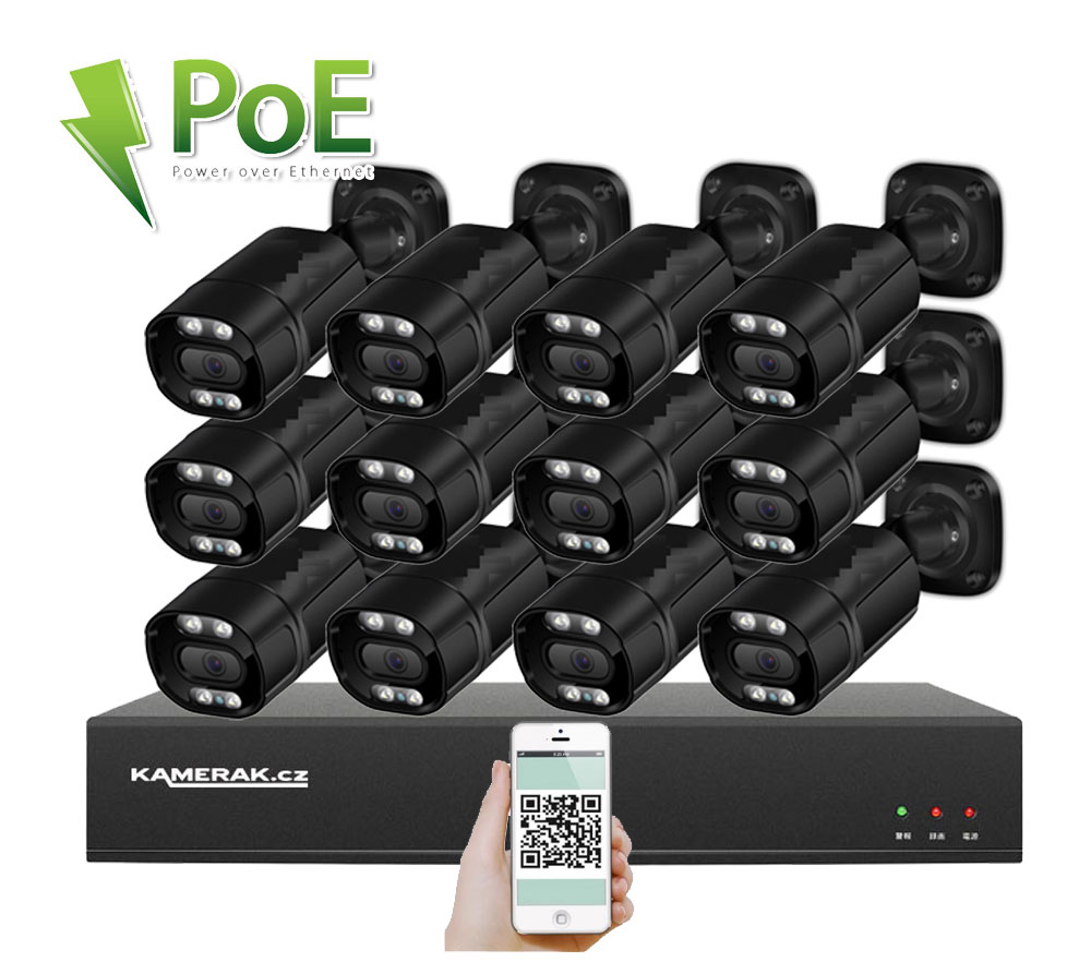 12 kamerov systm PoE XM-1213 black 5MPx