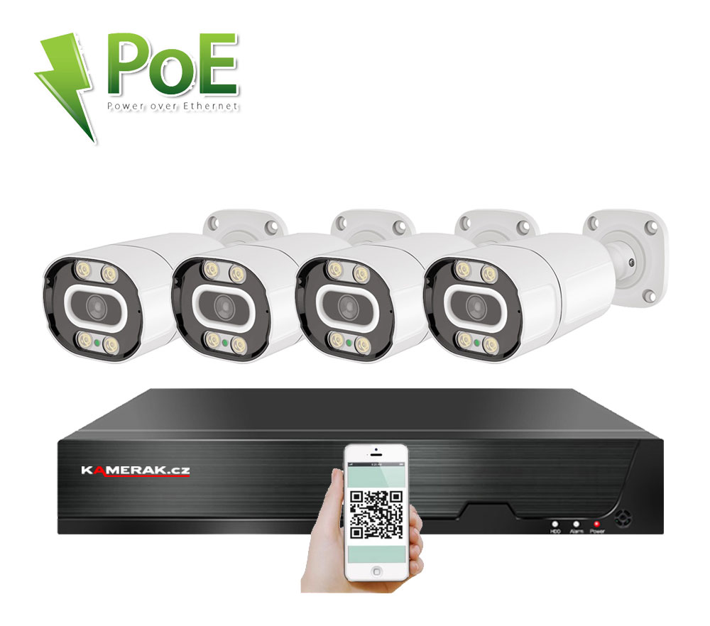 4 kamerov systm PoE IP XM-403B 4MPx