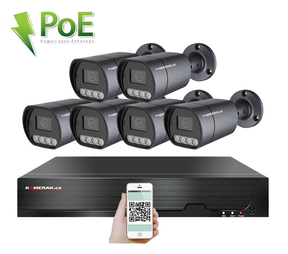 6 kamerový systém PoE IP XM-610D 8MPx 4K
