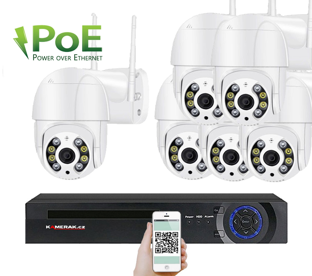 6 kamerov systm PoE IP XM-PTZ-238A  Ai 2Mpx