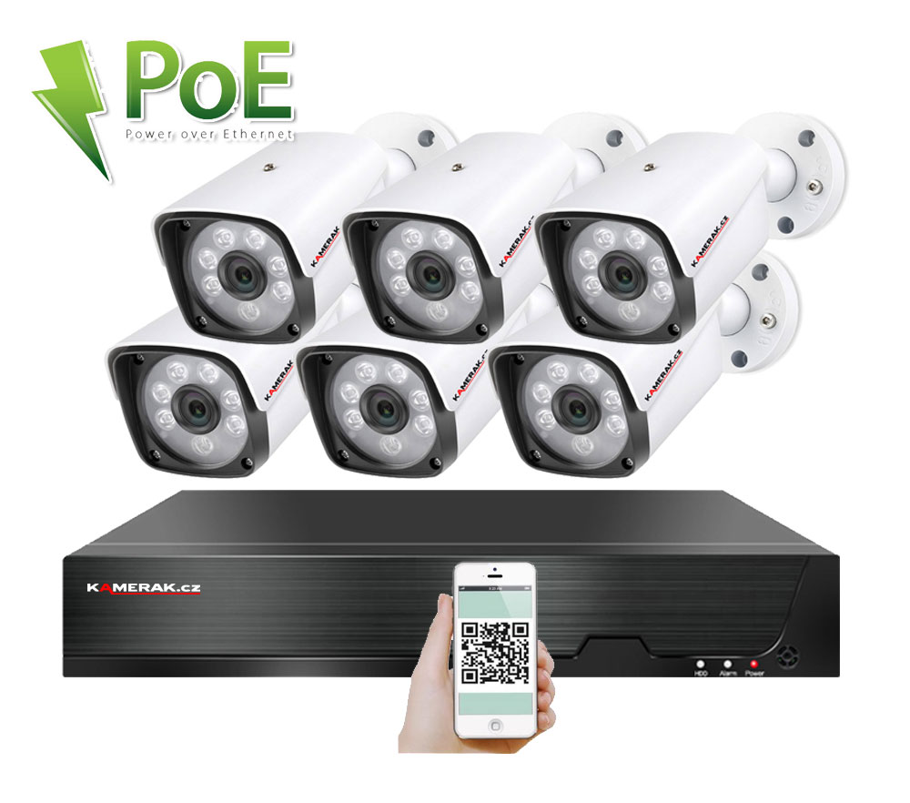 6 kamerov systm PoE IP XM-601B 4MPx