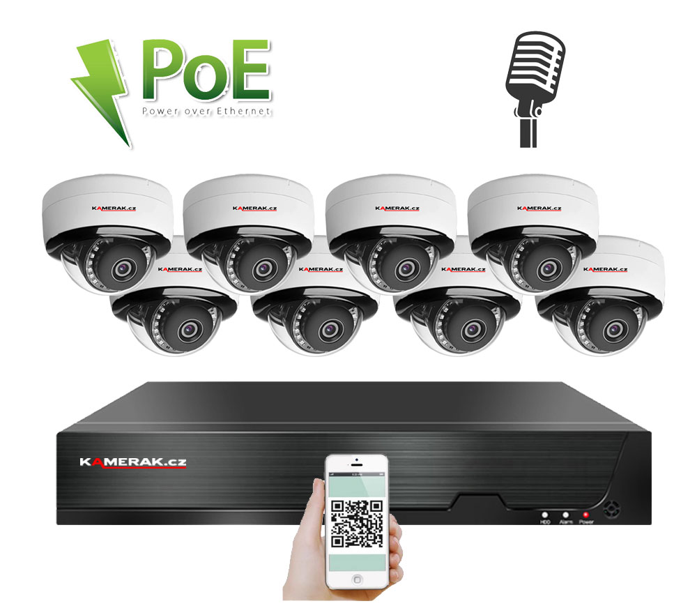 8 kamerov systm PoE IP XM-805B 4MPx