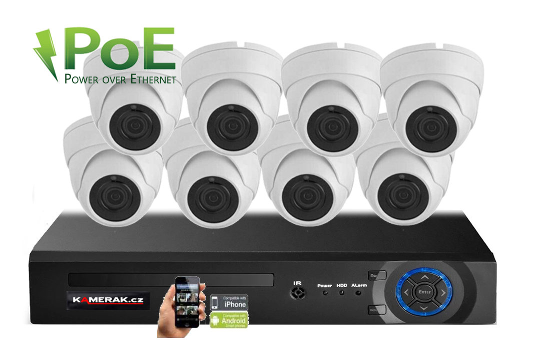 8 kamerový systém PoE IP XM-802B 4MPx