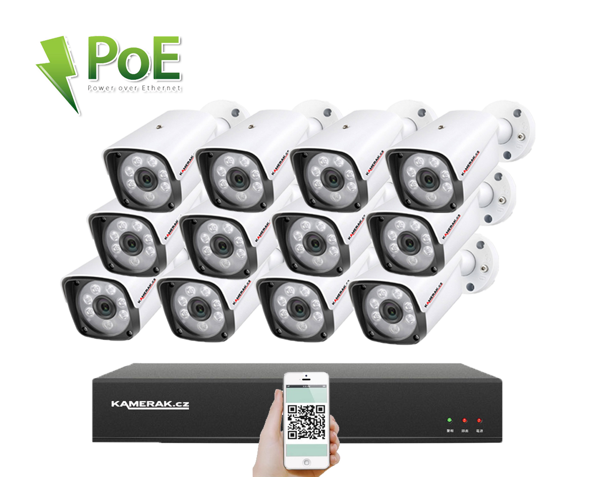12 kamerov systm PoE IP  XM-1201A 3MPx