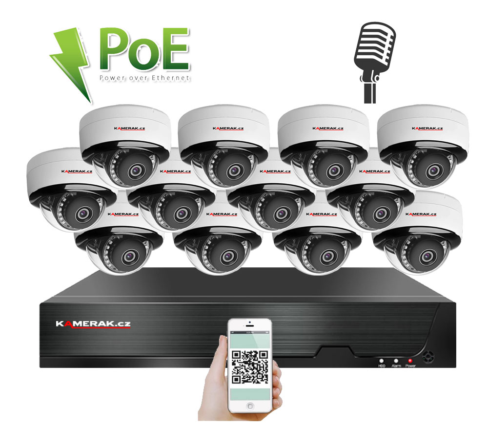 12 kamerový systém PoE IP  XM-1205B 4MPx