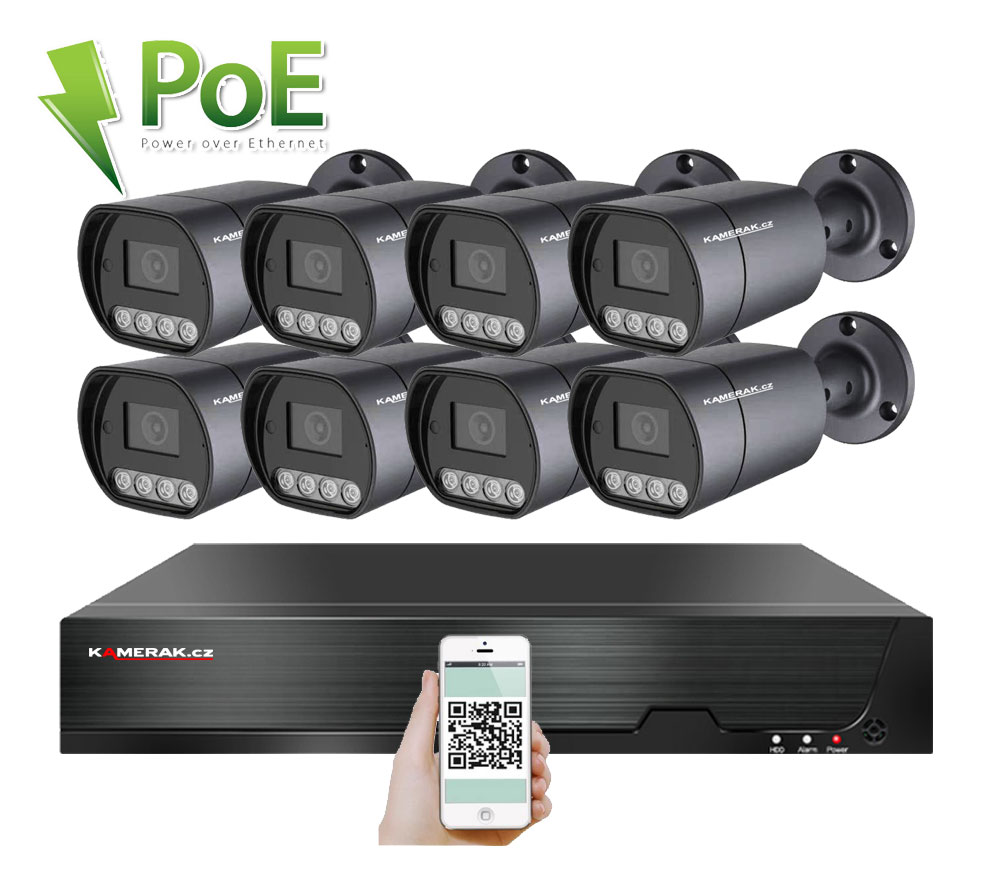 8 kamerov systm PoE IP XM-810D 8MPx