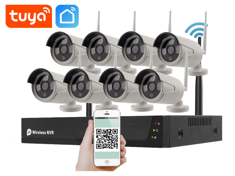 Bezdrtov 8 kamerov set WiFi TUYA WTU8-132A, 2MPx, CZ menu