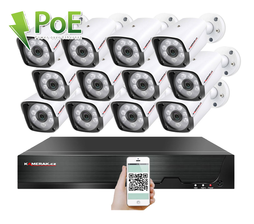 12 kamerov systm PoE IP XM-1201B 4MPx