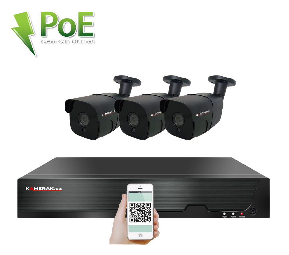 3 kamerov� syst�m PoE IP XM-307B 4MPx