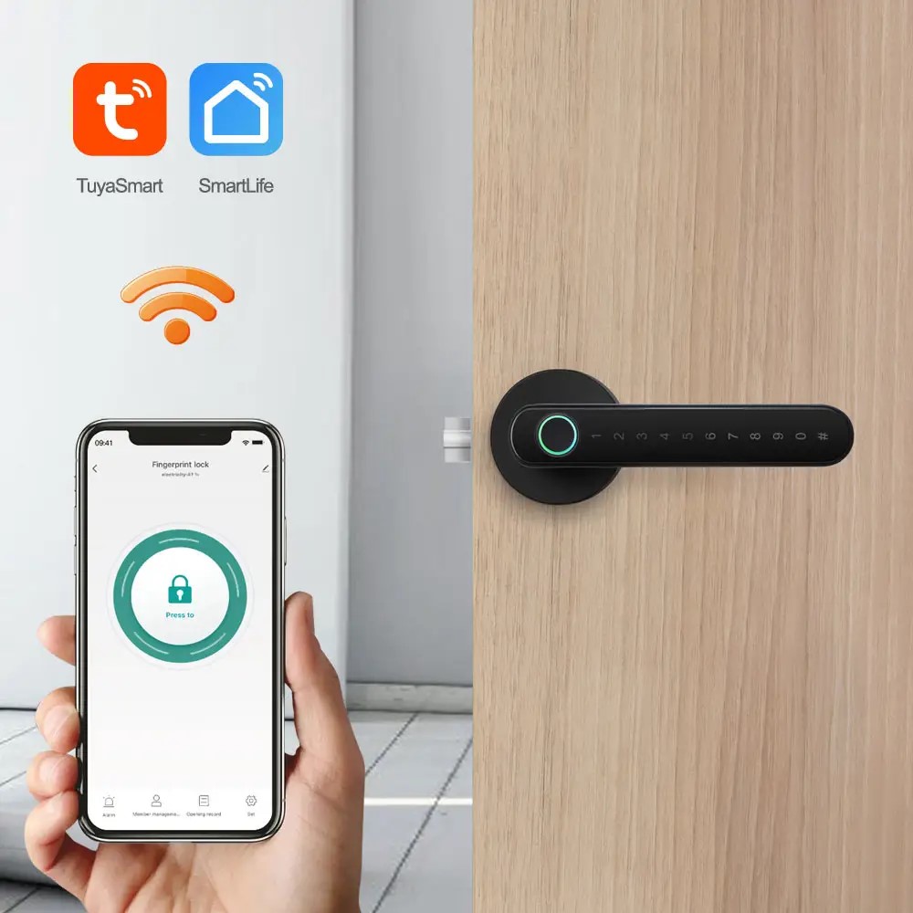 Tuya Smart Dven zmek s tekou otisku prstu a Bluetooth PST-T8: Modern zabezpeen pro v domov