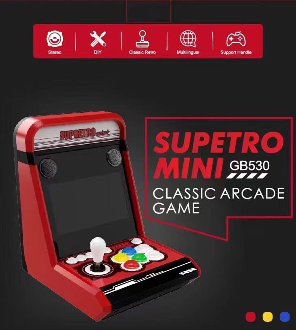 3D Arcade Console 7inch LCD SUPRETRO 4263 Retro videoher, HDMI