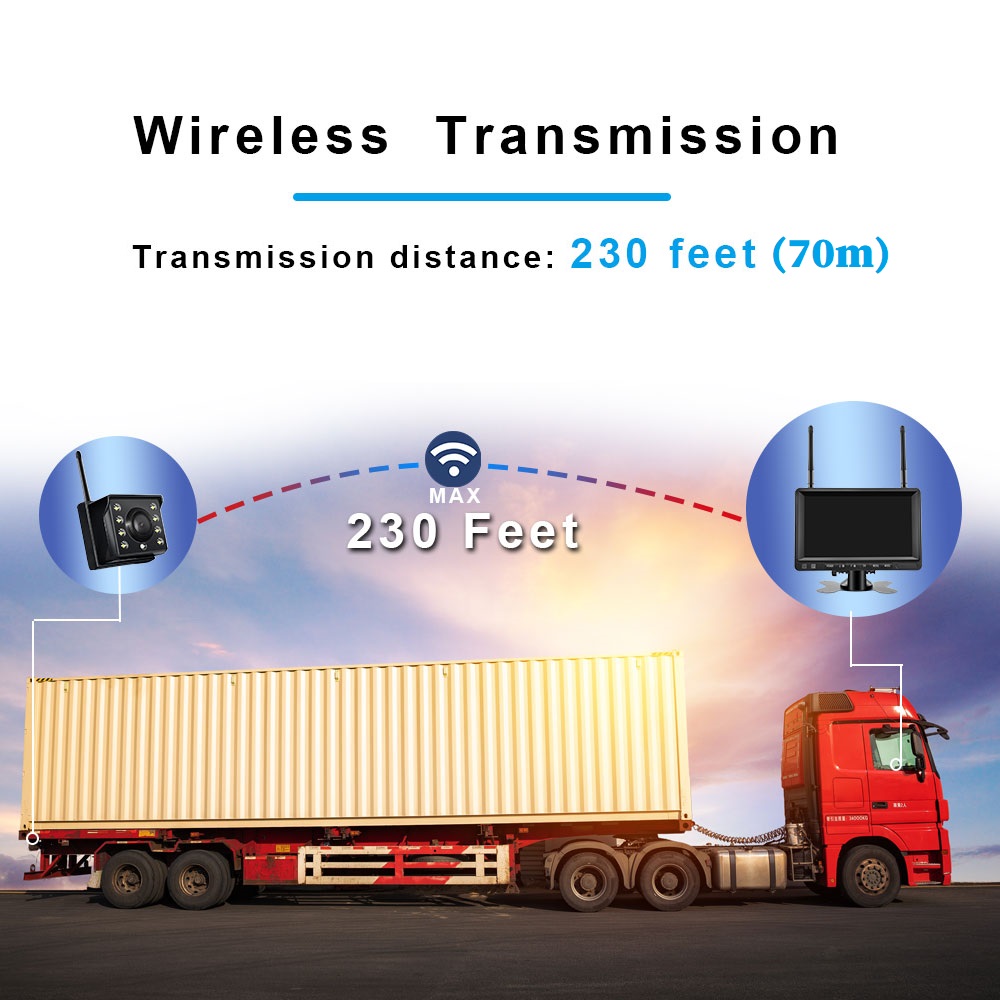 Bezpenost na cestch s WiFi parkovacm setem TRUCK Z2091, Wifi dosah a 50m