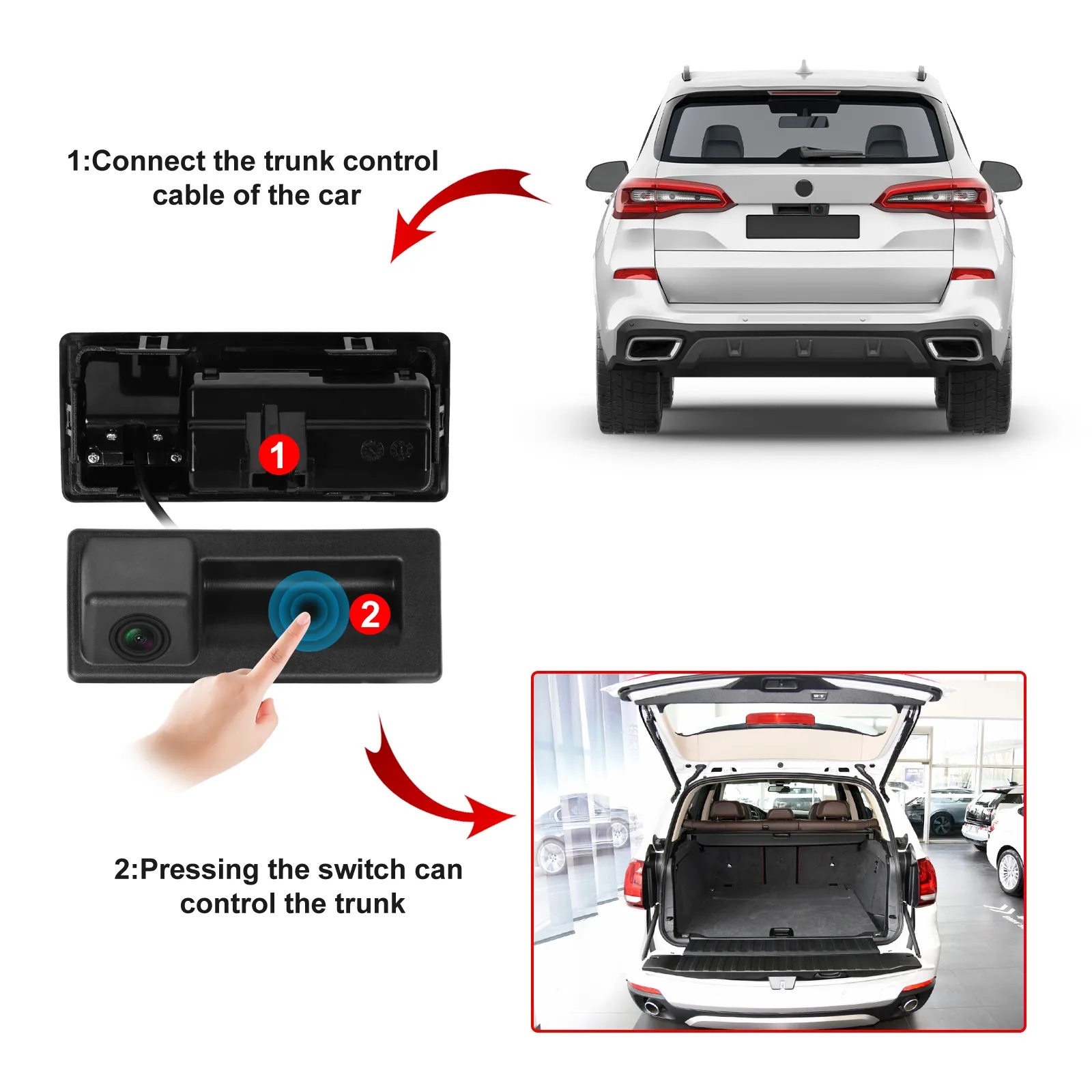 Zadn parkovac kamera AHD/CVBS pro vozy Volkswagen, Audi a koda (pro neoriginln autordia)