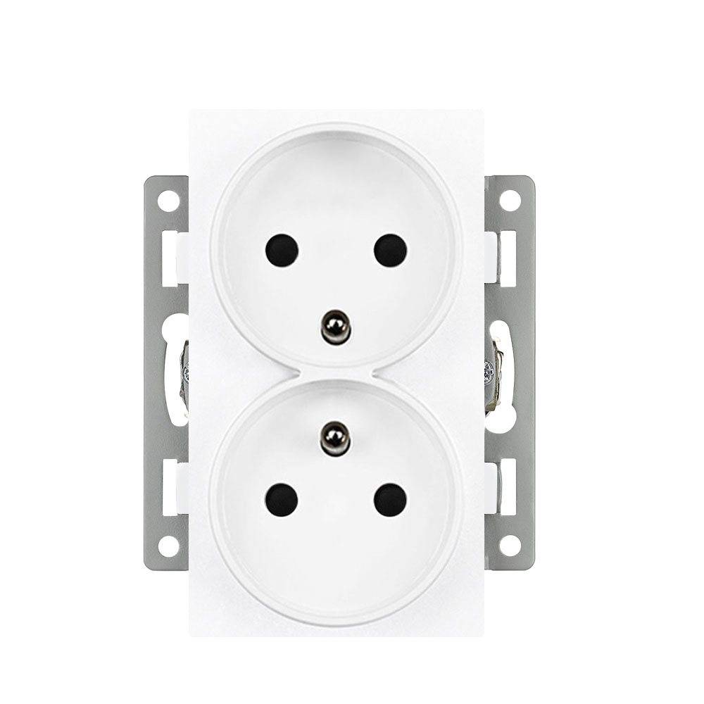 modul dvojzsuvka MDDZ230V Zsuvka 2x230V 16A, plast bl pro rmeek 122mm