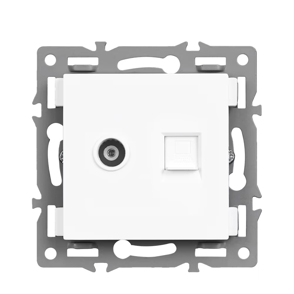 UNIC datov zsuvka TV+ RJ45 cat5 plast bl do rmeku