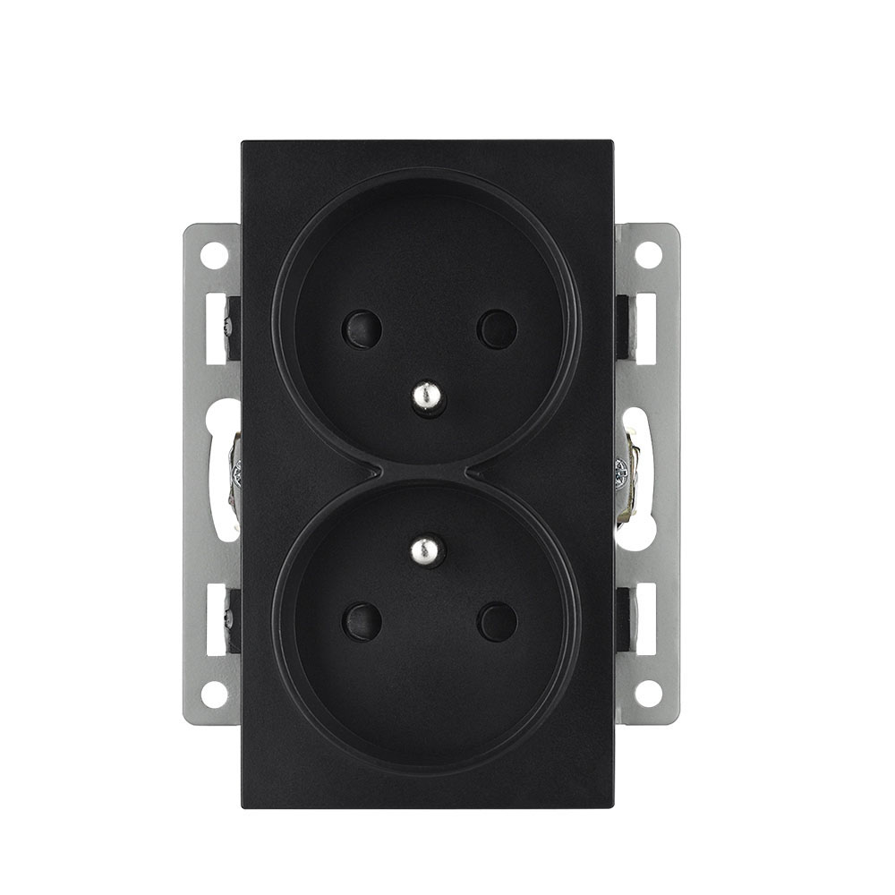 modul dvojzsuvka MDDZ230V Zsuvka 2x230V 16A, plast ern pro rmeek 122mm
