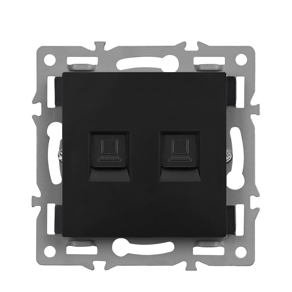 modul zsuvka MDZ2RJ45 Zsuvka 2xRJ45 plast ern pro rmeek 82mm